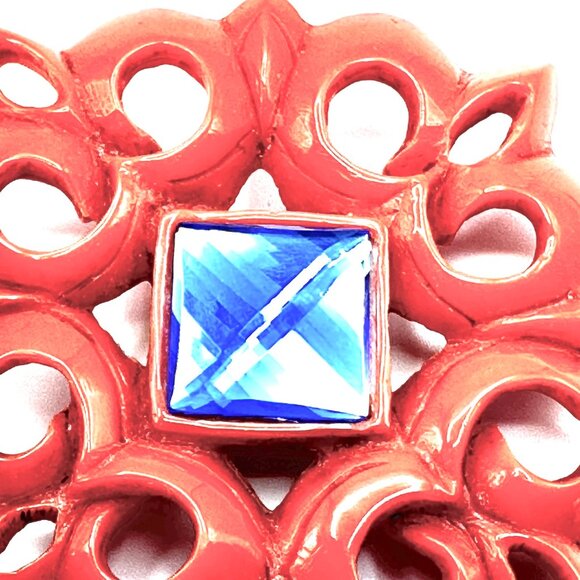 1970s YSL Rive Gauche Paris Resin Brooch – XL Vintage Couture Designer Pin — EUC - Picture 8 of 14